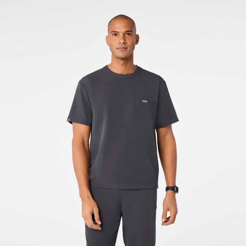 men's Charcoal Easton Relaxed - Crewneck Scrub Top