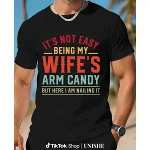 Classic Funny Husband Shirt – Retro ‘Arm Candy’ Joke, Proudly Made in USA