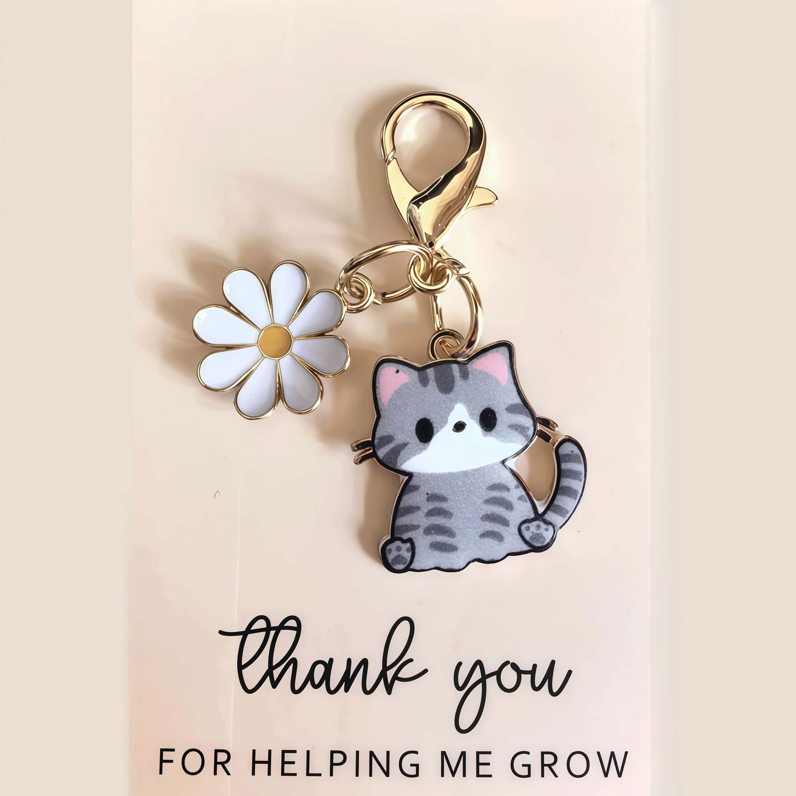 Set of 7 Pocket Hug Favors -Employee Appreciation Gifts Bulk for Coworkers with Exquisite keyring Pun NoteCards Quality Resin  Cute Cat Design ,FavorsDurable Card-MM
