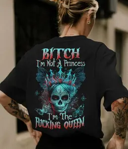 I’m the Queen Hoodie – Bad Girl Skull Crown Attitude Sweatshirt for Women, Skull Queen Hoodie