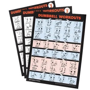 French Fitness Dumbbell Workout Training Charts / Posters (New)