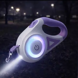 LED Retractable Dog Leash with Flashlight – Safe Night Walks for You & Your Pet