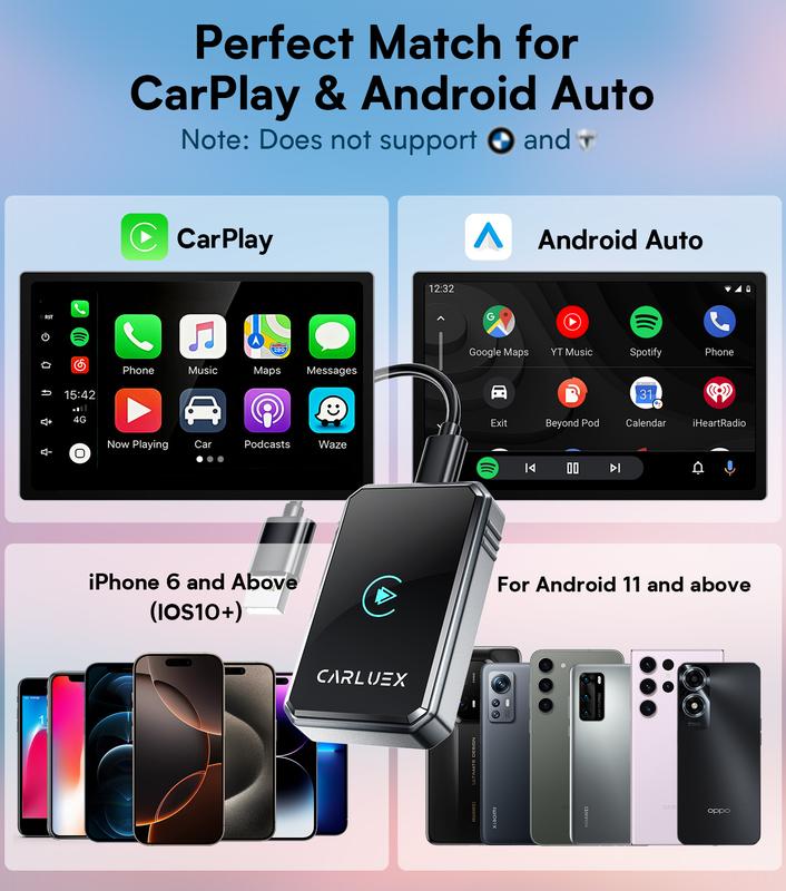 CARLUEX LINK Wireless CarPlay and Android Auto Adapter