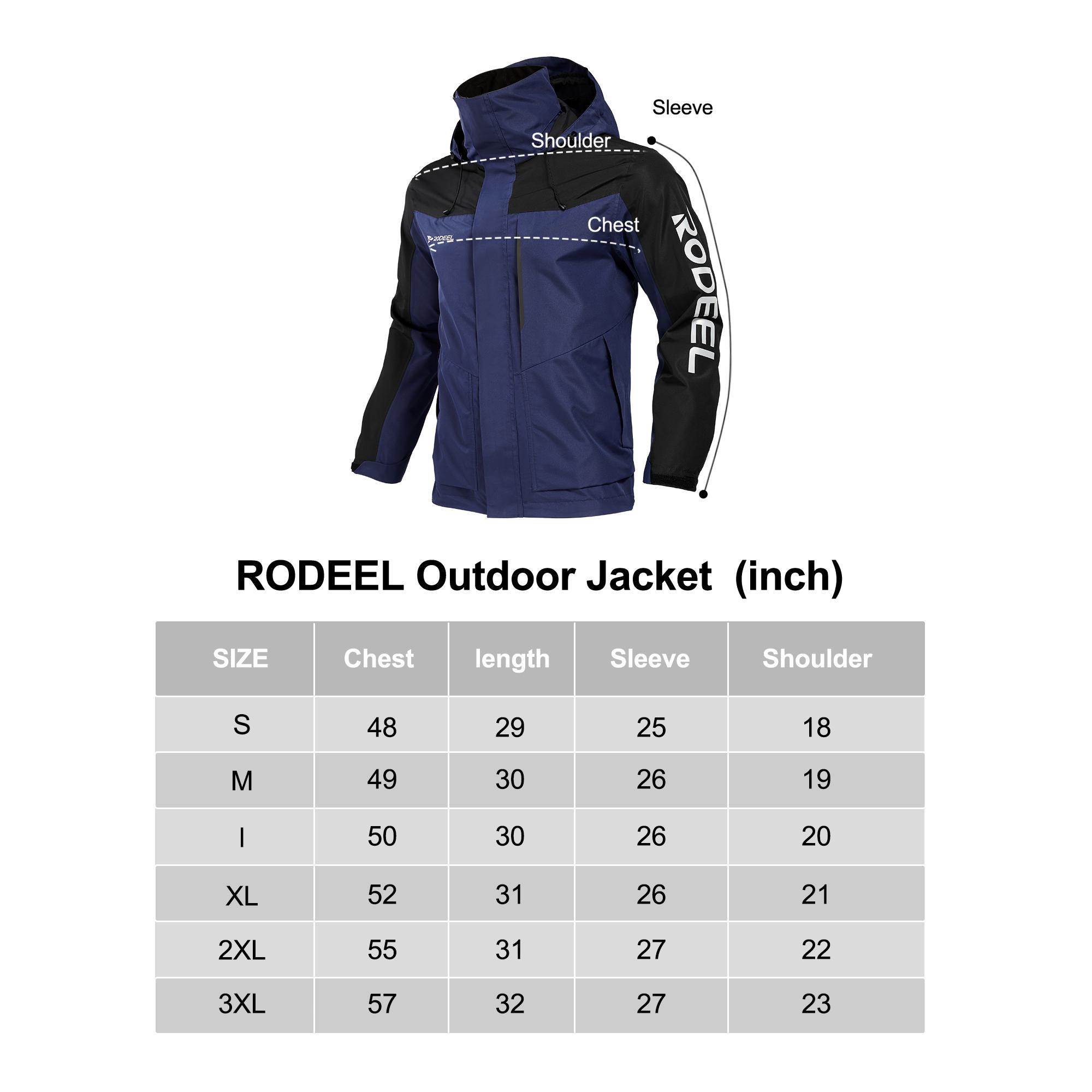 【RODEEL】704 Premium Waterproof Jacket w/ Foldable Hood Men Lightweight Breathable Hooded Rainwear Durable Rain Coat Weatherproof Windbreaker For Outdoor Camping Fishing Boating Construction Roofing Landscaping Gardening Workwear,  Holiday Gift