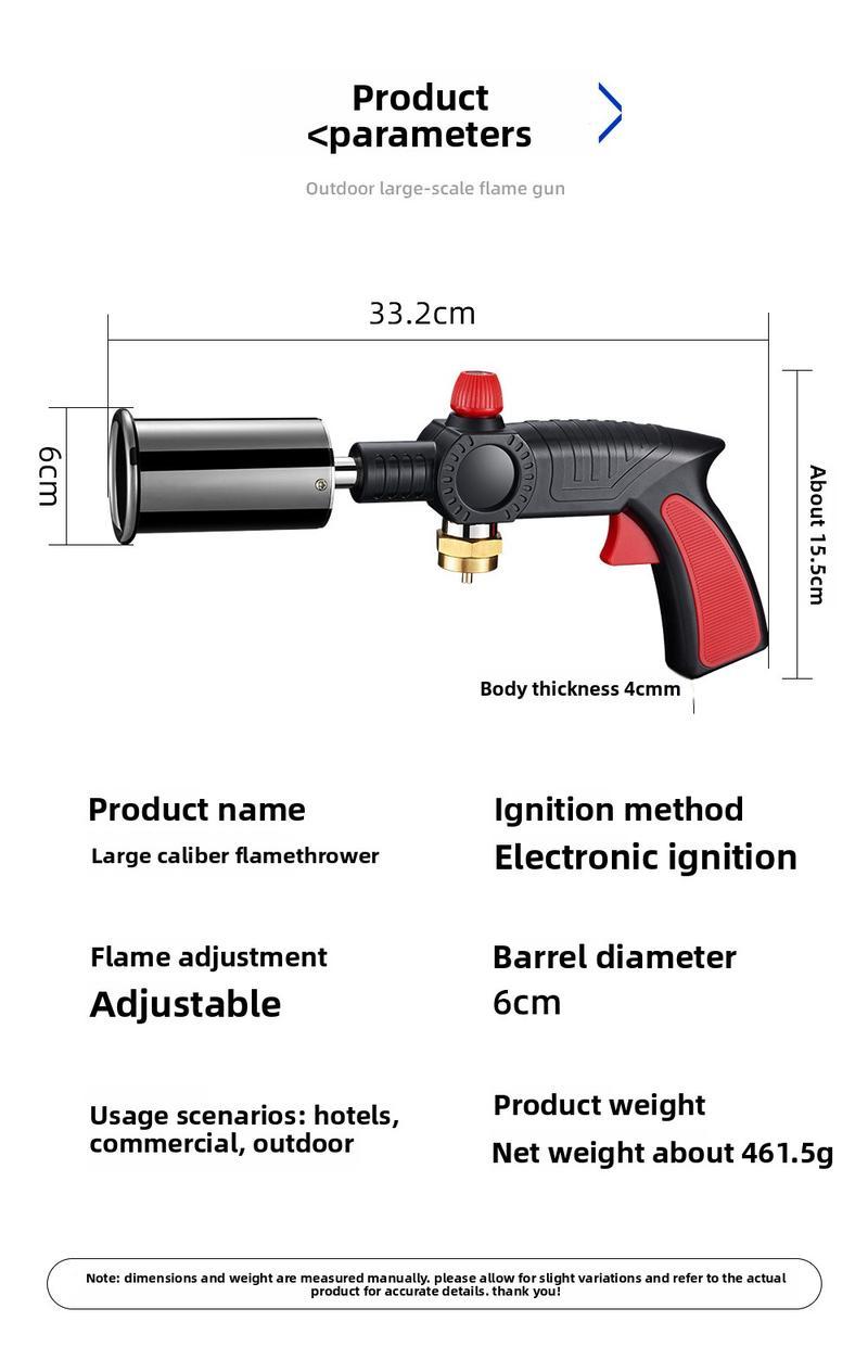 AXIZITECH Powerful Propane Torch(Propane Tank Not Included),With One-Touch Max Fire Button and Safety Lock, Adjustable Blow Torch for Sous Vide Searing Steak, BBQ,Fireplace,Charcoal Wood，Excellent Gift for Christmas and New Year(Without a gas cylinder) Su