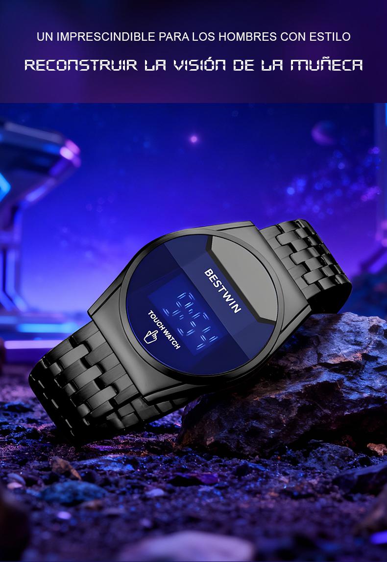 【Jumpstart sale】Touchscreen Racing Sport watch Luxury Mens Racing Sport ​Iridescent diamond-shaped mirror surfacet WatchMultifunction Chronograph  Stainless Stee! Casual Business Stvle Perfect Giftfor Him fashionable wristwatch time display