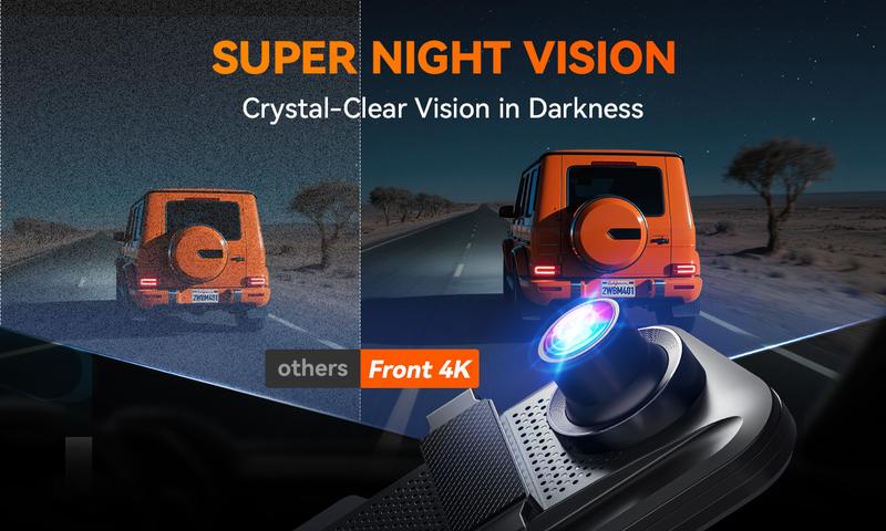 WolfBox M40lite 4K Mirror Dash Cam 10" Touch Screen Front & Rear Camera with for Enhanced Driving Safety HolidayHaul