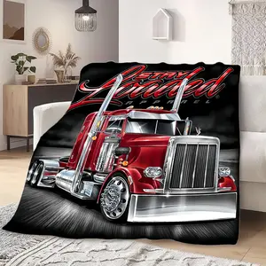 Truck Flannel Blanket – Soft, Cozy, and Creatively Designed, the Perfect Christmas or Halloween Gift and Your Ultimate Comfort Companion
