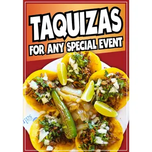Taquizas For Any Special Event Sticker Window Decal Truck Concession Vinyl Restaurant Wall poster Sticker Mexican Food Decal