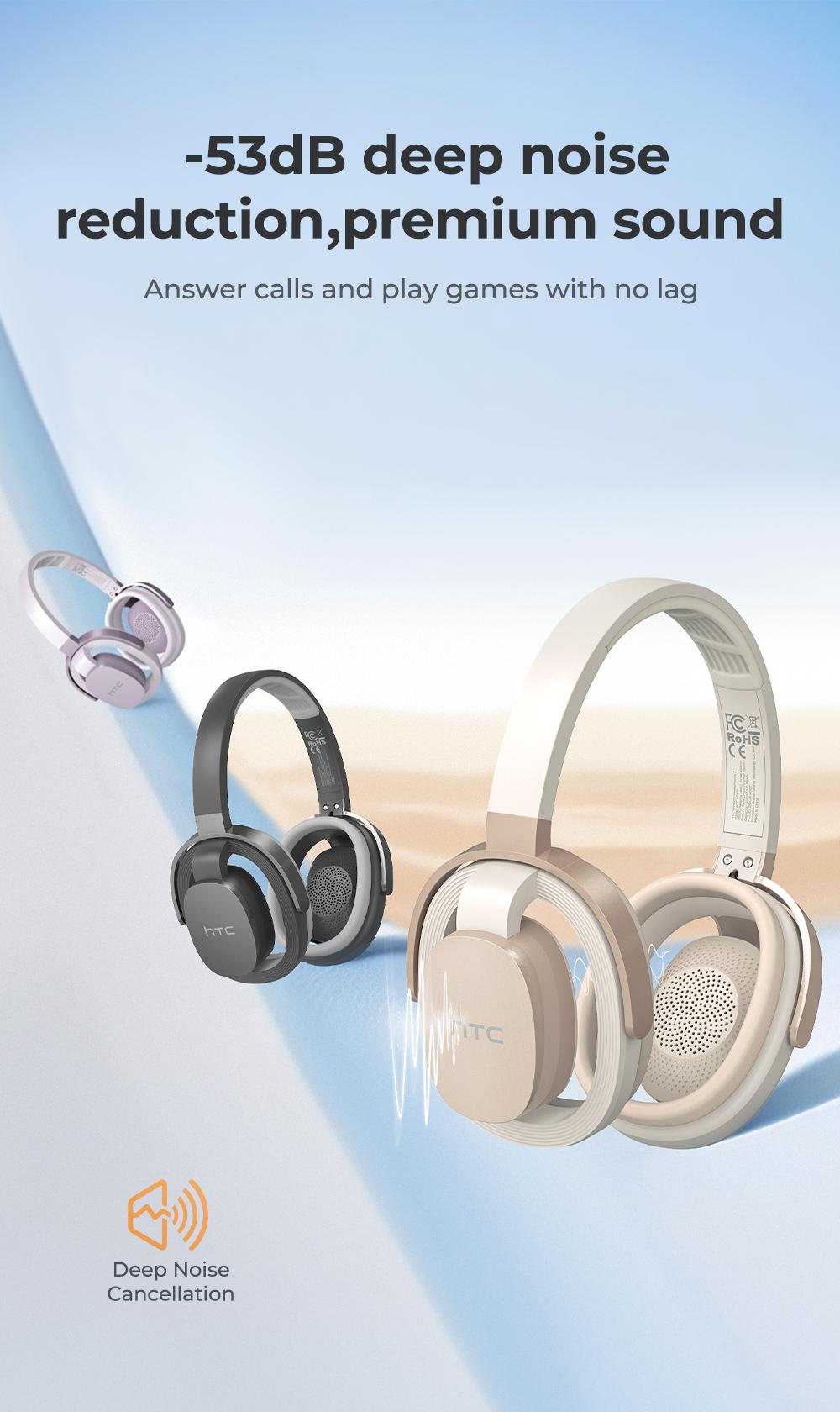 HTC HP07 AI Translating Headphones - 134 Language Real Time Translation Ultra Breathable Open Ear Design 30 Hour Battery HD Calls Sport Level Waterproof Lightweight Comfortable