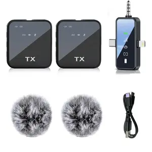 3-in-1 Mini Microphone for iPhone/Android/Camera, Hi-Fi Audio, 48kHz/24-bit, Wireless Microphones, 328ft Range, 20H Battery, Lapel Mic with Noise Reduction for Live Streaming, TikTok, YouTube