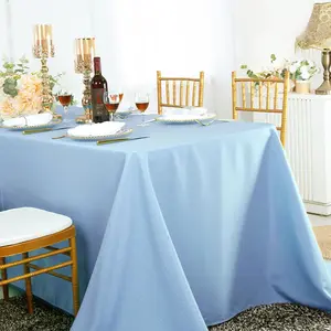 72"x120" Seamless Rectangular Premium Polyester (240 GSM) Tablecloth - Baby Blue (1pc)