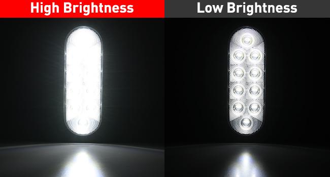 Nilight 6 Inch Oval White LED Trailer Tail Lights 2PCS 10 LED w/Flush Mount Grommets Plugs IP67 Waterproof Reverse/Back Up Trailer Lights for RV Truck Jeep