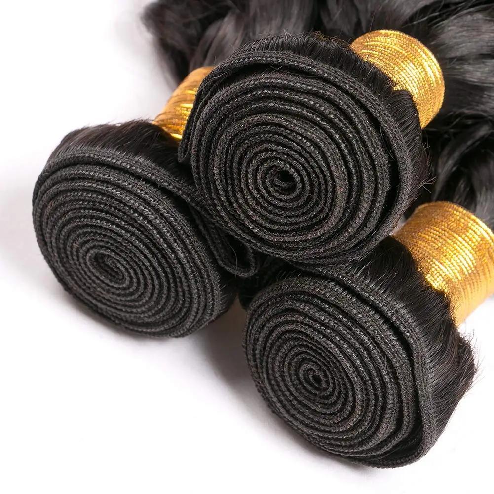 Vinisay 12A Human Hair Bundles Body Wave Straight Bundles Human Hair 100% Unprocessed Brazilian Virgin Hair Quick Weave Sew in Extensions Natural Black