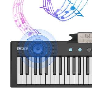 【GARVEE】61 Key Portable Keyboard Piano with Electric Semi-Weighted Keys, Built-In Speakers, Pedal, Power Supply, Digital Display, 128 Tones, Ideal for Beginners and Professionals, Perfect Gift for Birthdays or Holidays