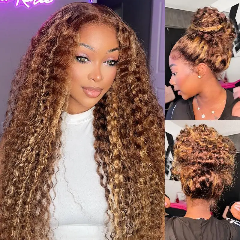 【 Effortless Spring/Summer Curls 】Hot Selling 360 Wig P4/27 Highlight Ombre Color Ashimary Invisi-Strap 360 Skin Lace Wig Water Wave Glueless Human Hair Pre Plucked#summerwins