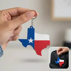 Texas State Flag Keychain 3D Printed Lone Star Design Durable PLA Material Perfect for Keys Backpacks and Everyday Carry Texas Pride Accessory