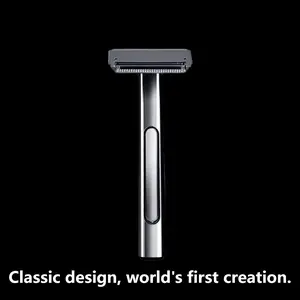 Men'S Manual Double-Edged Razor, Made of All-Metal Material, Durable And Corrosion-Resistant, Safe for Shaving, Suitable for Coarse Beards, a Gift for Boyfriends, a Gift for Fathers, Convenient for Family Travel And Business Trips