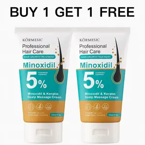 [BUY 1 GET 1 FREE]KÖRMESIC 5% Minoxidil Hair Growth Scalp Massage Cream with Keratin & Ginger for Men Women Prevents Loss Repairs Follicles Promotes Fast Regrowth Strengthens Roots Buy 1 Get 1 Free