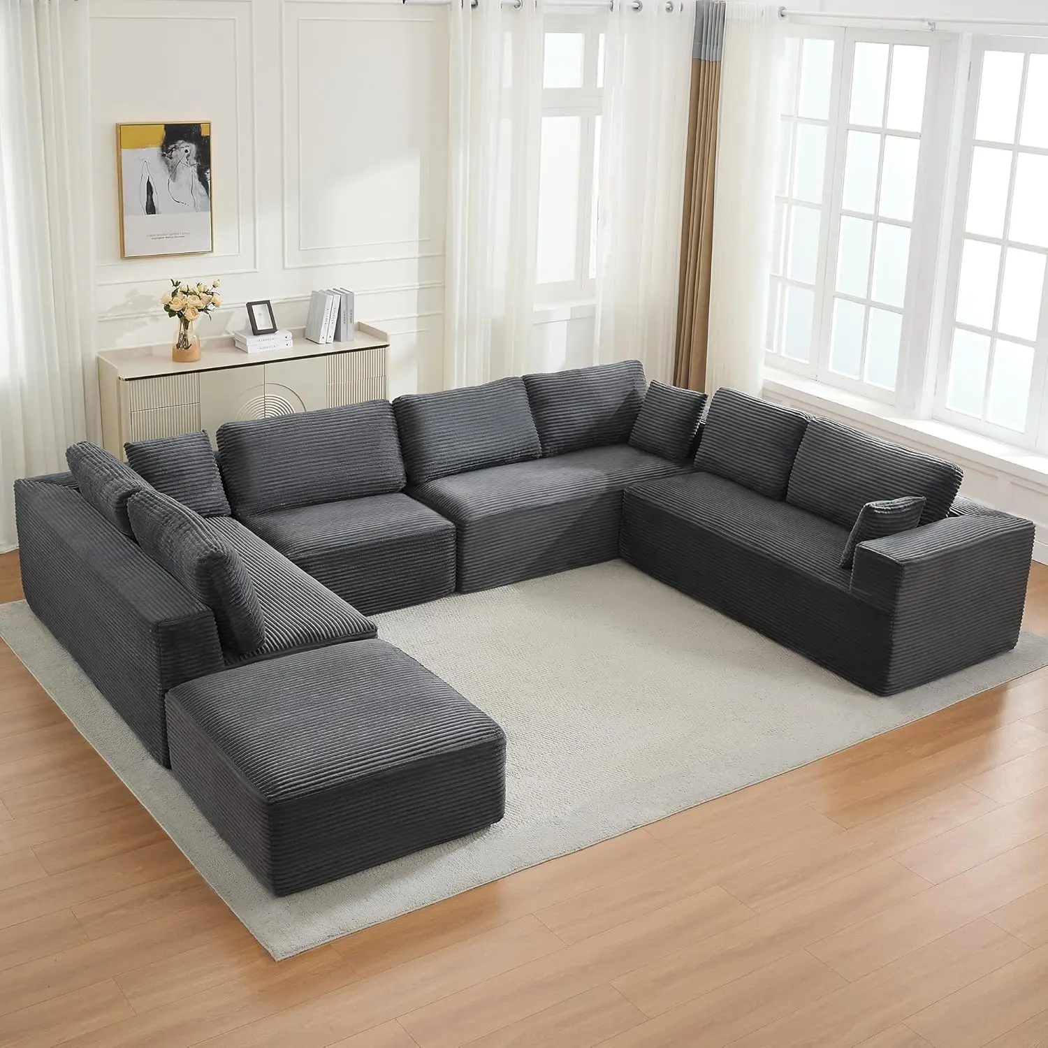 Grey-6 Seater - U Shape