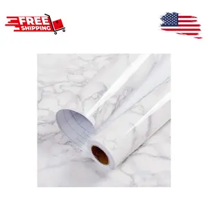 Glossy Marble Contact Paper Granite White/Grey Kitchen 11.8"x78.7"