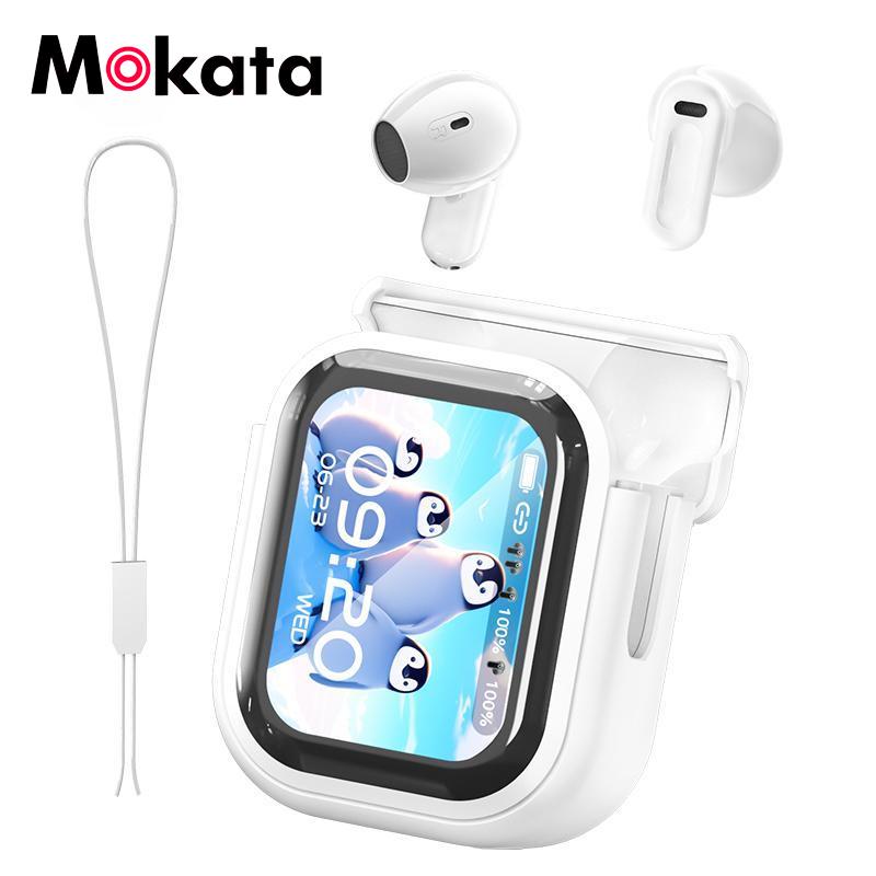 MOKATA Bluetooth 5.4 Earphones LED Display High Fidelity Waterproof Wireless Earphones | Suitable for Office, Sports, Study and Audio Calls | Built-in Microphone | Earphones