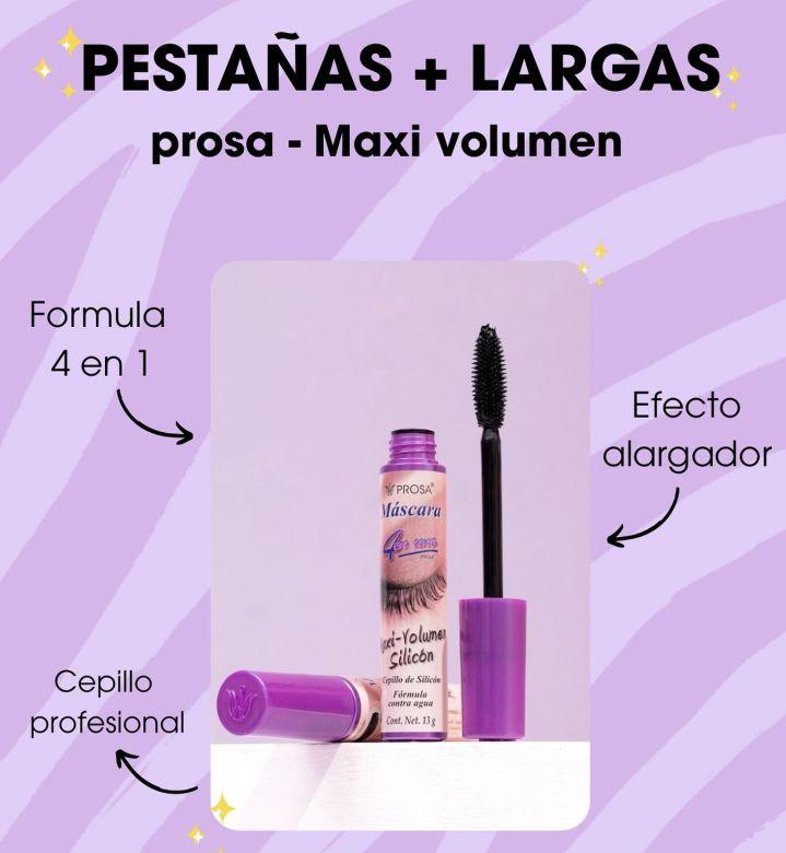 Prosa Mascara- Choice one of the 10 Rimel prosa- Maxi-Volumen Micro-Fibras-Professional Silicon, Silicone Café Waterproof 4-in-1 Oils Natural  Eyelash Weather Resistant Cosmetic Makeup Flawless