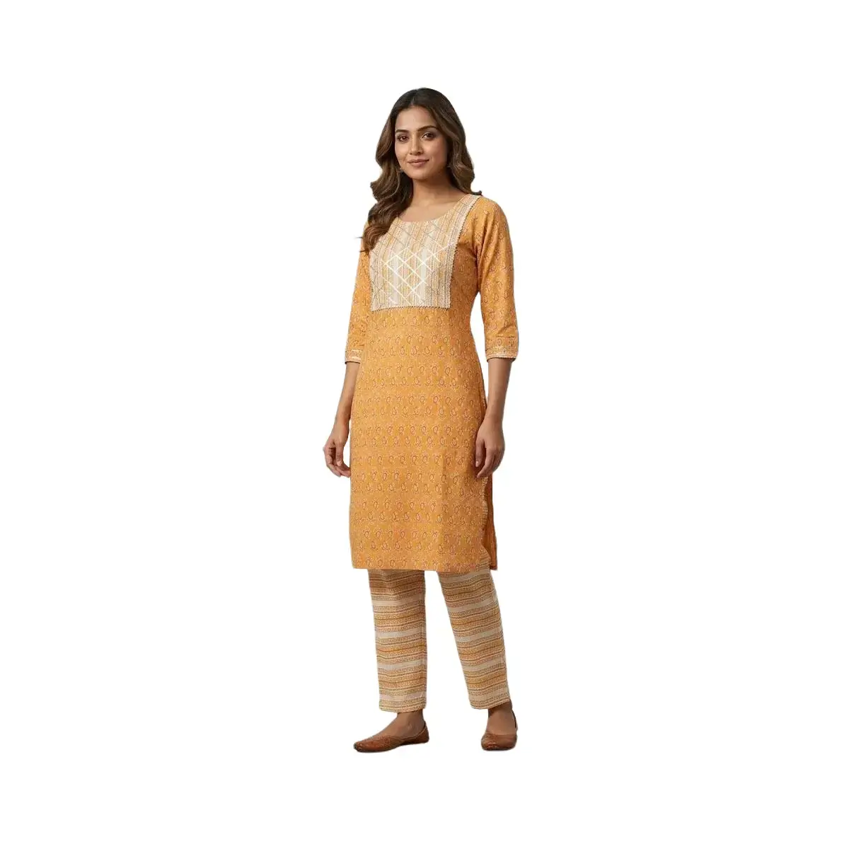 #2PS-16 Stunning Peacock Print Kurta Set - Perfect for Festive Occasions