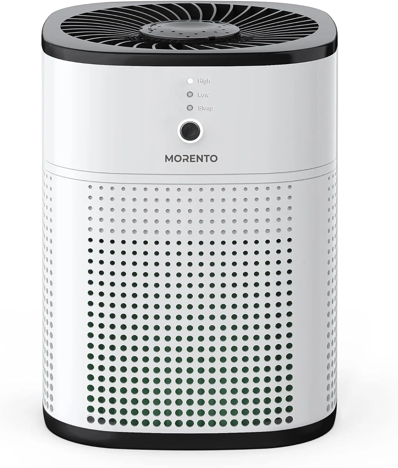MORENTO MR1800 Air Purifier - Compact 3-Stage Filtration, 360° Intake Portable Air Cleaner, 22dB Quiet, Timer, Cleans Wildfire Smoke, Pet Dander, Allergies, Ideal for Dorm Rooms (Great for Birthday, Valentine's Day, Housewarming Gifts)