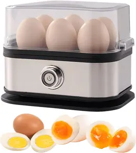 Rapid Egg Steamer - 6 Egg Capacity, BPA-Free Stainless Steel with Clear Tritan Lid, 400W Electric Egg Cooker, Auto Shut Off
