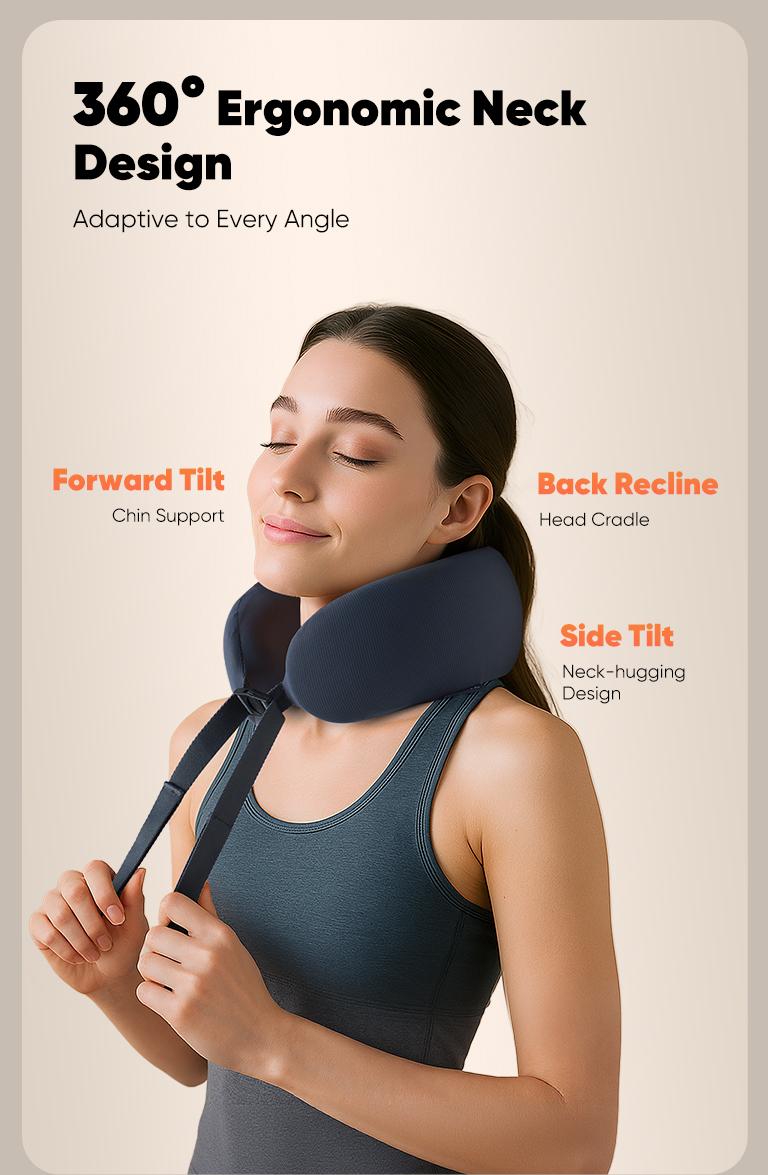 CINCOM U-Shaped Neck Massager Pillow for Cervical Support, with Soothing Heat & Kneading, 360° Memory Foam Support, Cordless, Rechargeable & Portable, Perfect Gift for Black Friday, Thanksgiving, Christmas, Birthdays & More