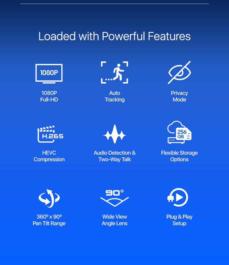 Amcrest HD Pan Tilt Cam - Wired 1080p Pan Tilt Security Camera, 360° for Pets/Monitor/Security System, 2-Way Audio