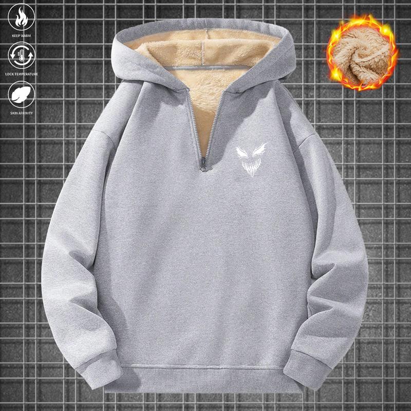 Ultra Soft Fleece Lined Men’s Hoodie - Warm Winter Thermal Pullover Sweatshirt - Relaxed Regular Fit Casual Hooded Shirt - Machine Washable Winter Gear