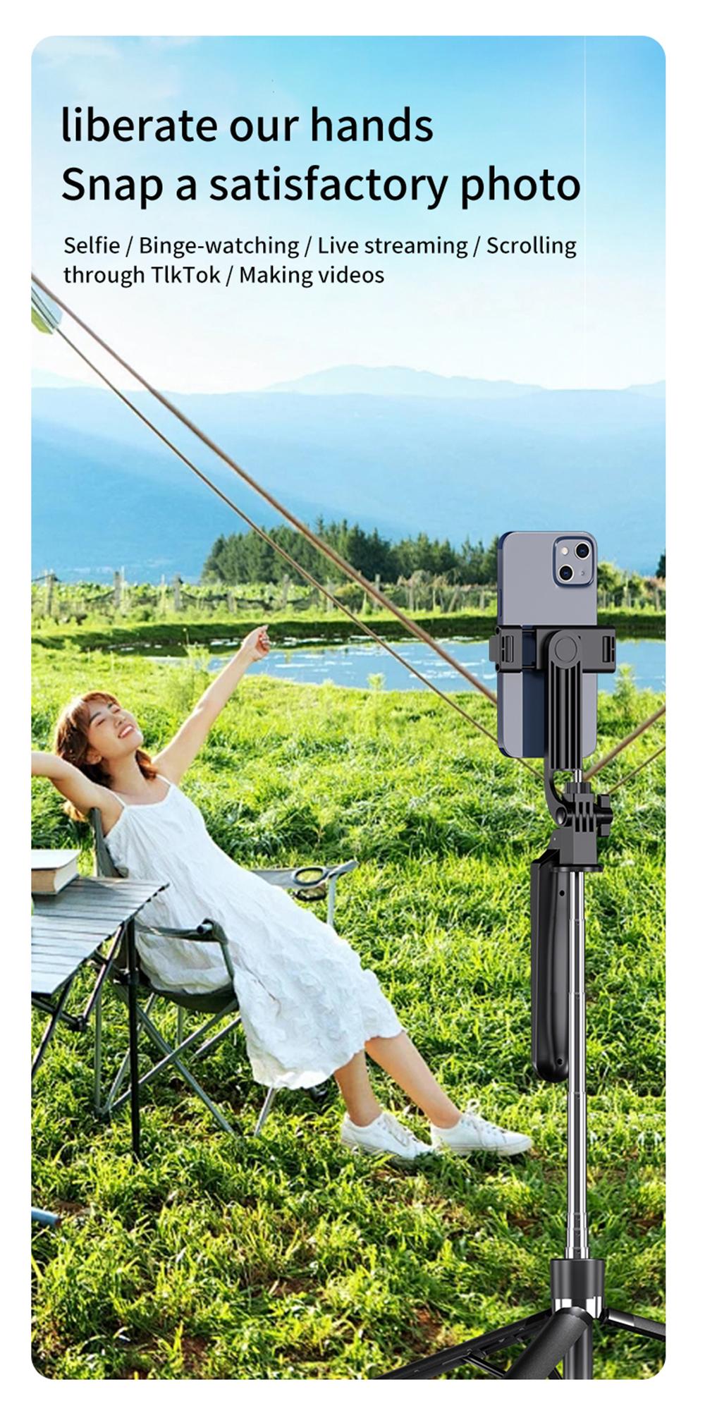 67" Selfie Stick Tripod with Bluetooth Remote & Fill Lights, Upgraded Stand for Selfies/Video Recording/Vlogging, Compatible with iPhone/Android