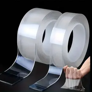 Double Sided Nano Tape, Clear Strong Industrial Adhesive Tape, Removable Washable Reusable Tape for Carpet, Photo Wall, Multifunctional Home Office
