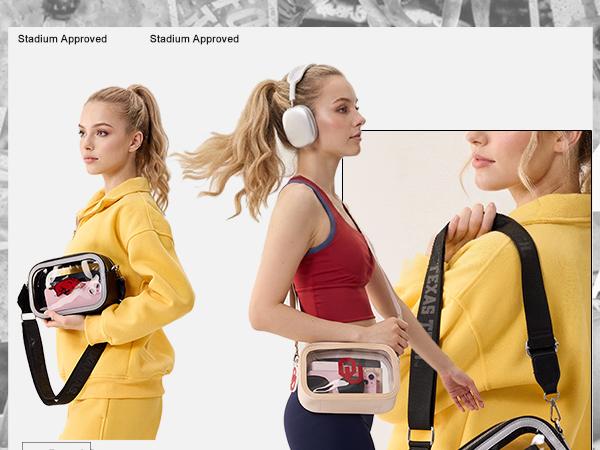 NCAA Clear Crossbody Bag for Women– Lightweight Stadium Handbag with Adjustable Strap, Card Pocket & Team Logo, Perfect for Game Day Essentials, Sports Fans, School Events & Casual Everyday Use 016