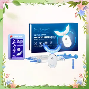 MySmile Pro Teeth Whitening Kit with LED Light (28x Bulbs) - 3 Gel Syringes & Tray | Non-Sensitive 10-Min Fast Whitening