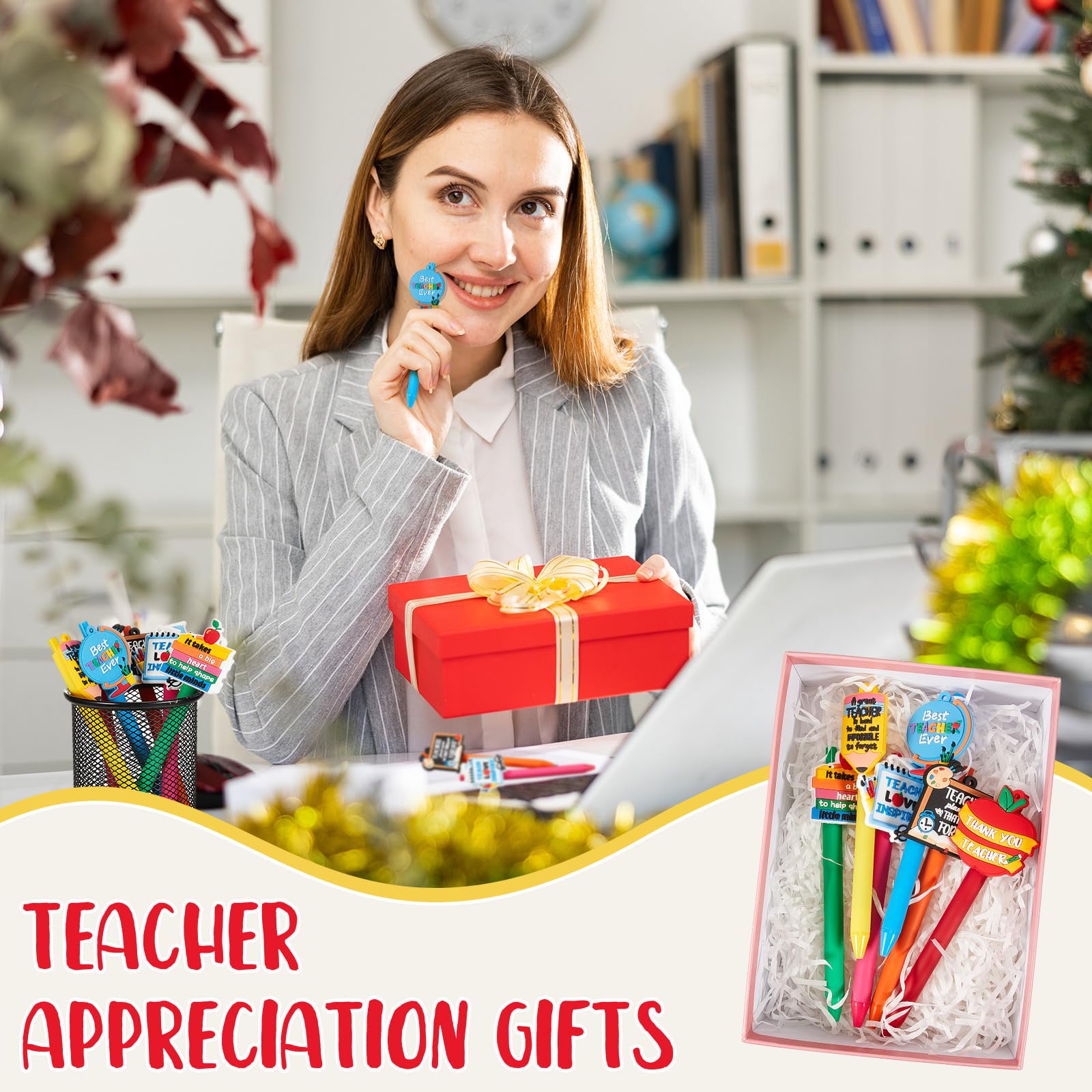 Teacher Pens 9/18pcs Funny Teacher Pens Office Gifts Ballpoint Pen Cute Writing Pen School Appreciation Gifts for Teacher Student Office Workers Volunteer Home Tutor, School Classroom Supplies, Easter Basket Essentials for Teacher
