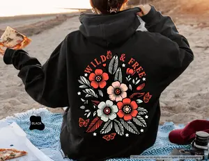 Wild And Free Hoodie, Wild And Free Sweatshirt, Wildflower Sweatshirt, Freedom Hoodie, Country Hoodie, Women Hoodie, Floral Women Sweatshirt