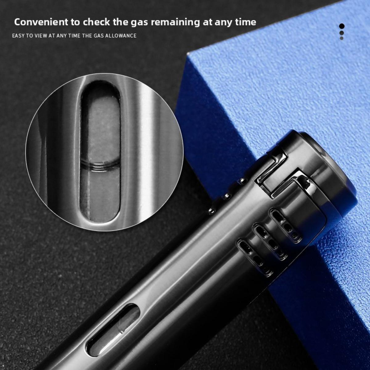 Refillable Windproof Gas Torch Lighter with Fuel Gauge & Multi Tool, Perfect for Candles, Camping, Grilling, BBQ & Gifting (Without Fuel)