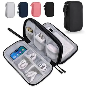 Travel Cable Organizer Pouch Electronic Accessories Carry Case Portable Waterproof Double Layers All-in-One Storage Bag for Cord, Charger,Phone,Earphone,Travel Essentials