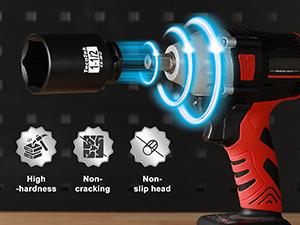 1/2" Drive Deep 6-Point Impact Socket Set, 10-Piece Deep SAE Spindle Axle Nut Impact Socket Set, Cr-Mo, 1-1/16-Inch to 1-5/8-Inch Size, Enhanced Storage Case 1/2" Drive Deep 6-Point Impact Socket Set, 10-Piece Deep SAE Spindle Axle Nut Impact Socket Set, Cr-Mo, 1-1/16-Inch to 1-5/8-Inch Size, Enhanced Storage Case