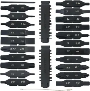 22PC Flat Bit Kit Set for Leatherman, Replacement Double-Ended Flat Screwdriver Bits with Holder- #1 & #2 Phillips + 3/16 Flat Head+T15 Torx for Leatherman Multi-Tool Accessories (S2 Steel)