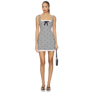 MAJORELLE Emilia Mini Dress in Black & White Gingham