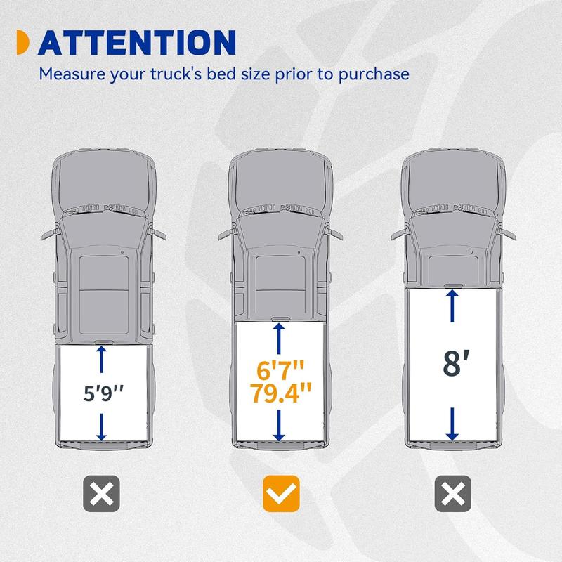 OEDRO Soft Roll Up Truck Bed Tonneau Cover Fit for Chevy Silverado/GMC Sierra 1500 New Body 2007-2025, Fit for Chevy Silverado/GMC Sierra 2500 3500 HD 2007-2019, with 6.6 ft Bed Without Multi-Flex Tailgate car protector