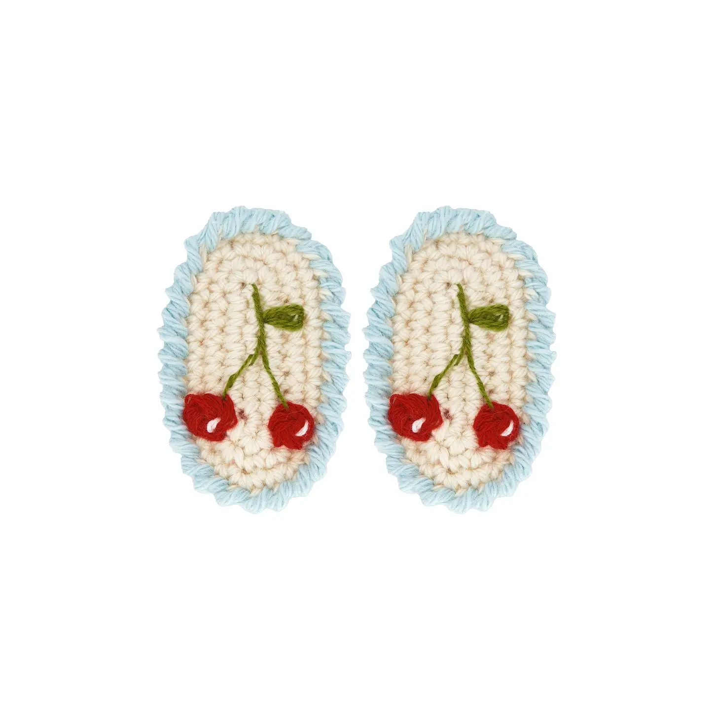 Wild Wawa Crochet Clip Set in Cherry Stripe