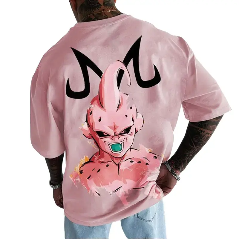 Men's Good Graphic Tees - Cotton Casual Fit Breathable Loose-Fit Round Neck Short-Sleeve Top, Unisex Retro Streetwear DBZ Graphics, Oversized Cut for Summer Ease (Cold Wash, Do Not Dry Clean)
