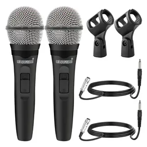 5Core XLR Microphone 2Pcs Dynamic Mic Karaoke Singing Studio Mics Handheld Microfono