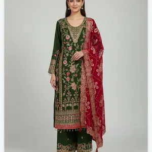 Heavy work premium set heavy dupatta with all over thread work perfect ethnic collection for the festive season
