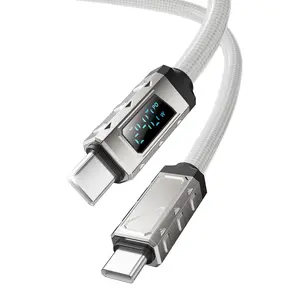 OOI 2026 4 in 1 240W Fast Charge,Type-C to C LED charging cable, Usb-c Data cable, mobile phone charger and sync cable, Zinc Alloy Nylon Braided, Led Charging Cable PD 3.1 480Mbps Data Transfer Cable, USB-C to USB-C Cable for Most Devices